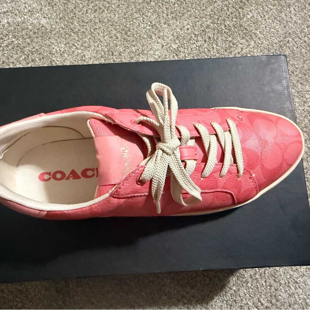Coach Pink Leather Sneakers - Picture 2 of 3
